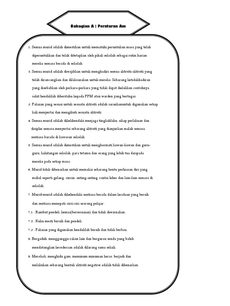 Peraturan Asrama Pdf