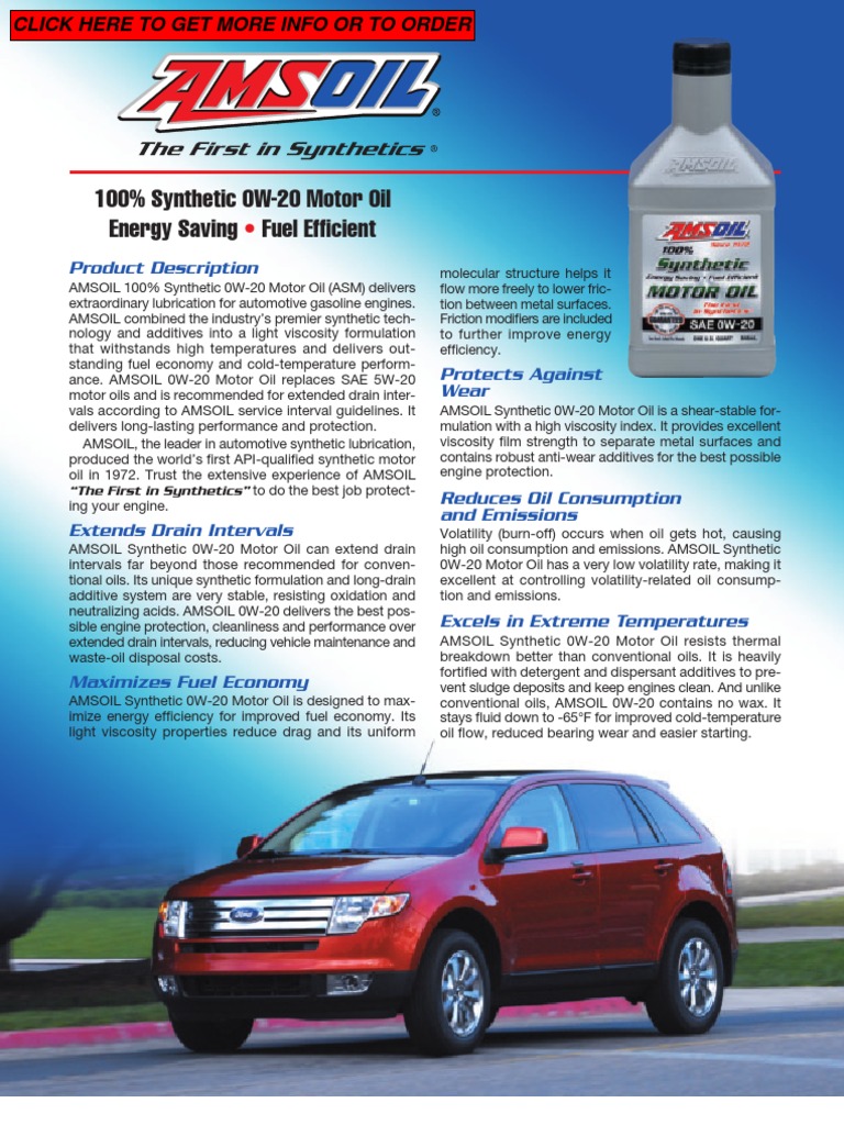 AmsoilSyntheticOilProductInfo Sheets | PDF | Motor Oil | Vehicles