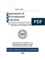 PA DEP’s performance in monitoring potential impacts to water quality from shale gas development, 2009 - 2012