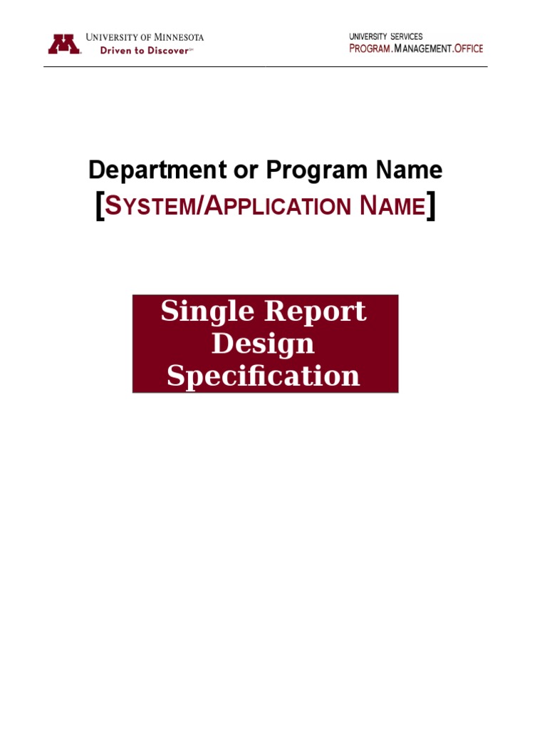 TEMPLATE Report Design Specification | PDF | Specification (Technical ...