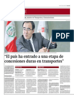 Diario Gestión: entrevista al Ministro de Transporte y Comunicaciones