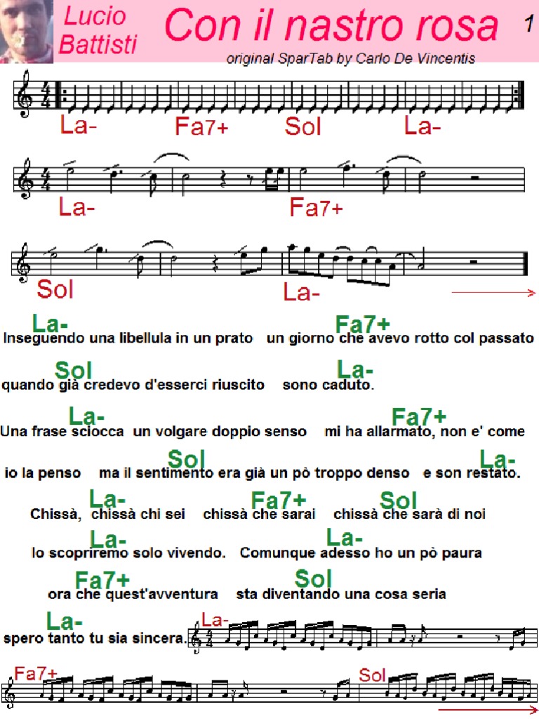 Lucio Battisti Con Il Nastro Rosa 1 Parte PDF