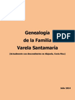 Genealogía Varela y Santamaria. Costa Rica.