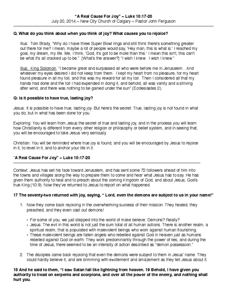 sermon-notes-a-real-cause-for-joy-luke-10-17-20-eternal-life