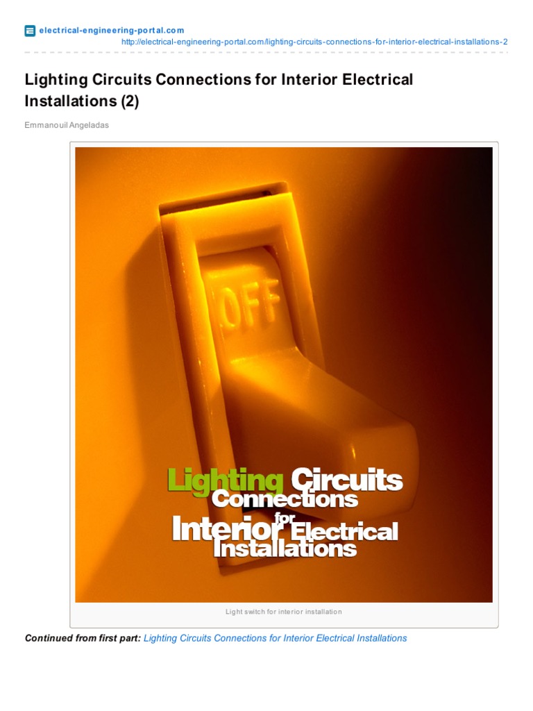 Lighting Circuits Connections for Interior Electrical Installations