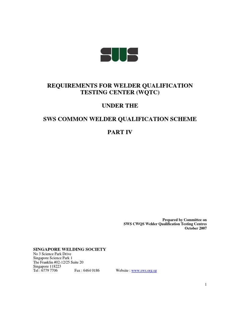 Welder Qualification Testing Centre Standards | PDF | Nondestructive ...