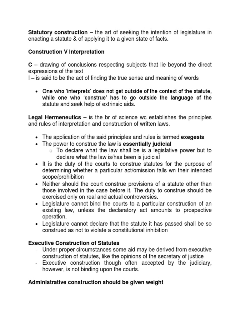 Statutory Construction Statutory Interpretation Virtue Free 30