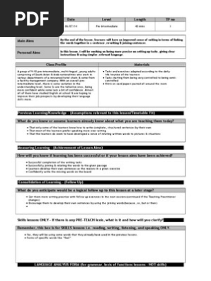 CELTA - Lesson Plan