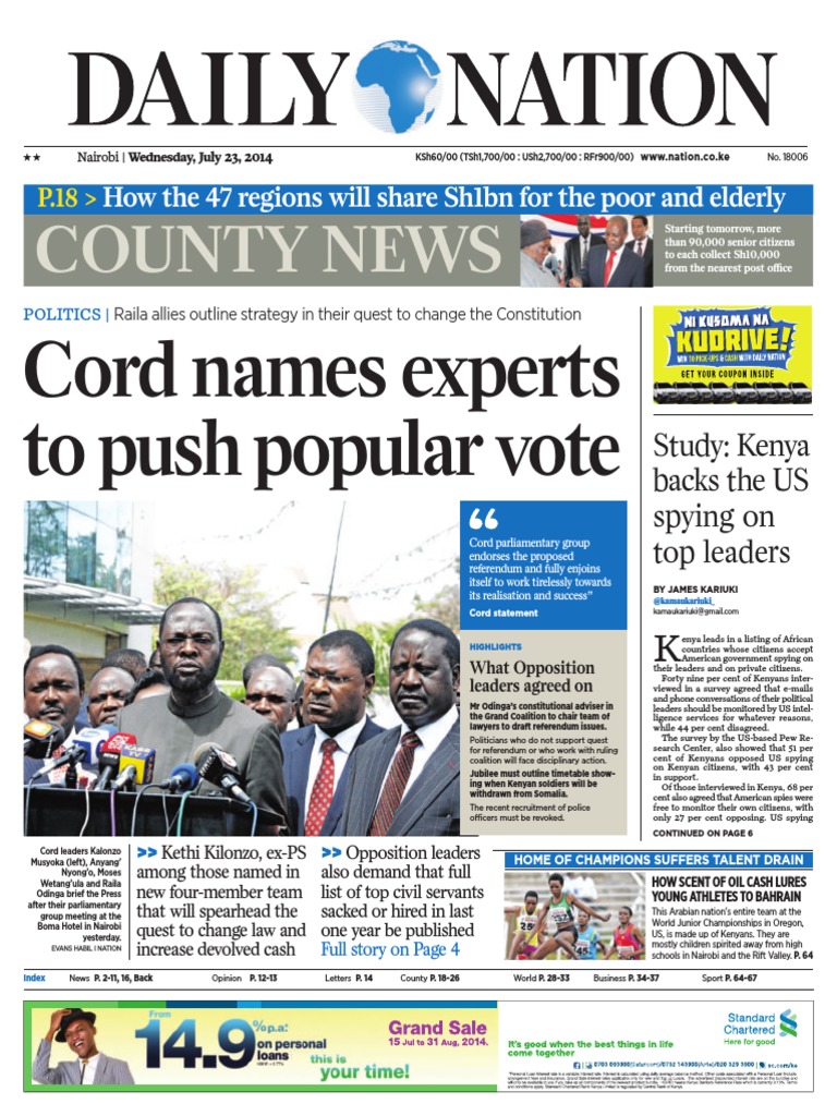 Daily Nation July 23rd 2014, PDF