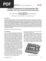 Design and Implement of A Programmable Logic Controller (PLC) For Classical Control Laboratory