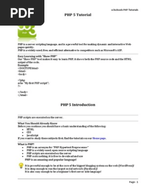 Php 5 Tutorial W3schools Php Control Flow