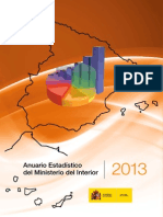 Anuario estadístico 2013, del Ministerio del Interior