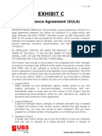 Exhibit C: End User Licence Agreement (EULA)