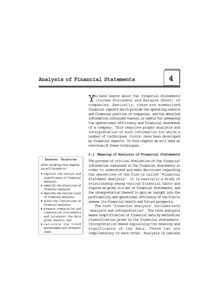Analysis of Financial Statements | PDF | Balance Sheet | Expense