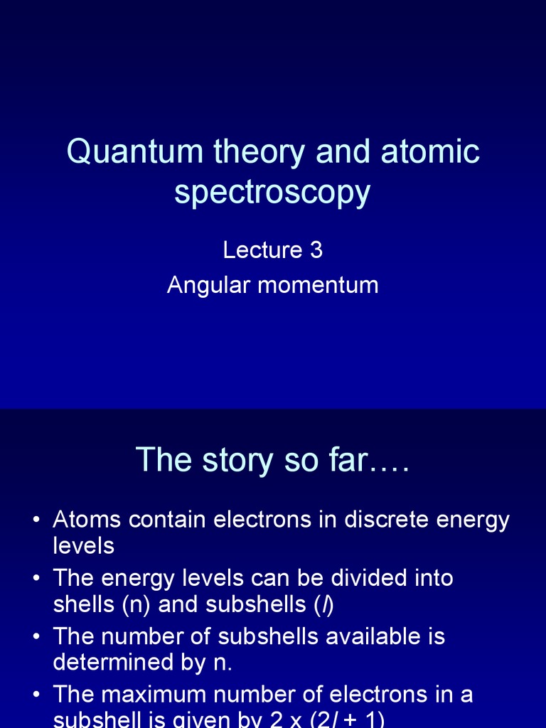 Angular Momentum in Quantum Spectroscopy | PDF | Atomic Orbital | Atoms
