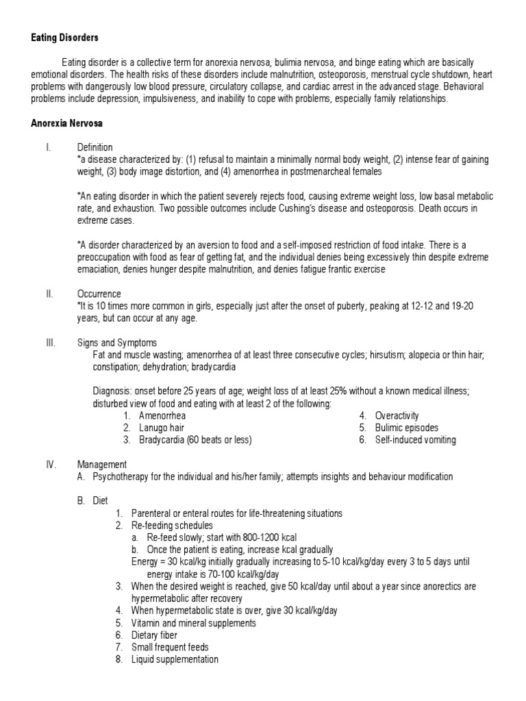 Understanding Eating Disorders: Types & Management | PDF | Eating ...