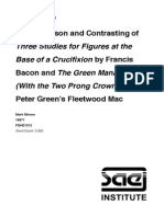 A Comparison and Contrasting of Three Studies For Figures at The Base of A Crucifixion by Francis Bacon and The Green Manalishi (With The Two Prong Crown) by Peter Green's Fleetwood Mac