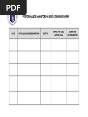 Performance Monitoring and Coaching Form