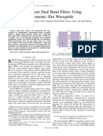 Concurrent Dual Band Filters Using Plasmonic Slot Waveguide