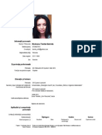 Curriculum Vitae Europass: Informaţii Personale Modoranu Tomita-Gabriela