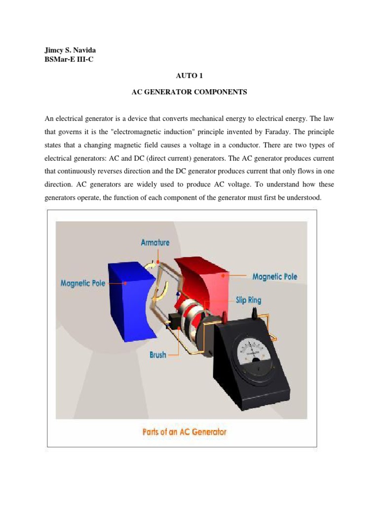 AC Generator Components Explained | PDF | Electric Generator ...