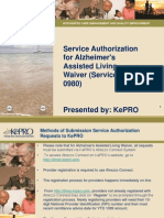 Service Authorization For Alzheimer's Assisted Living Waiver (Service Type 0980)