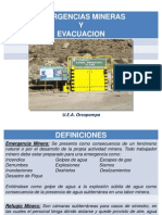 Emerg. Mineras, Evacuación y Simulacros