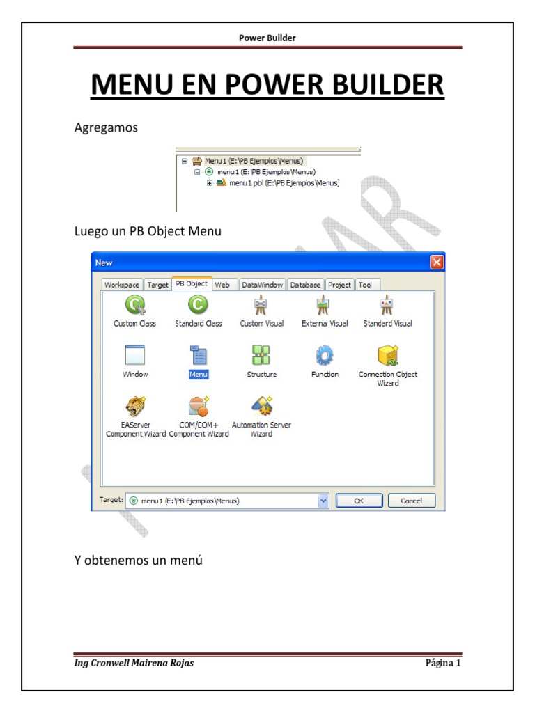 Creación de Menús en Power Builder | PDF | Point and Click | Ventana ...