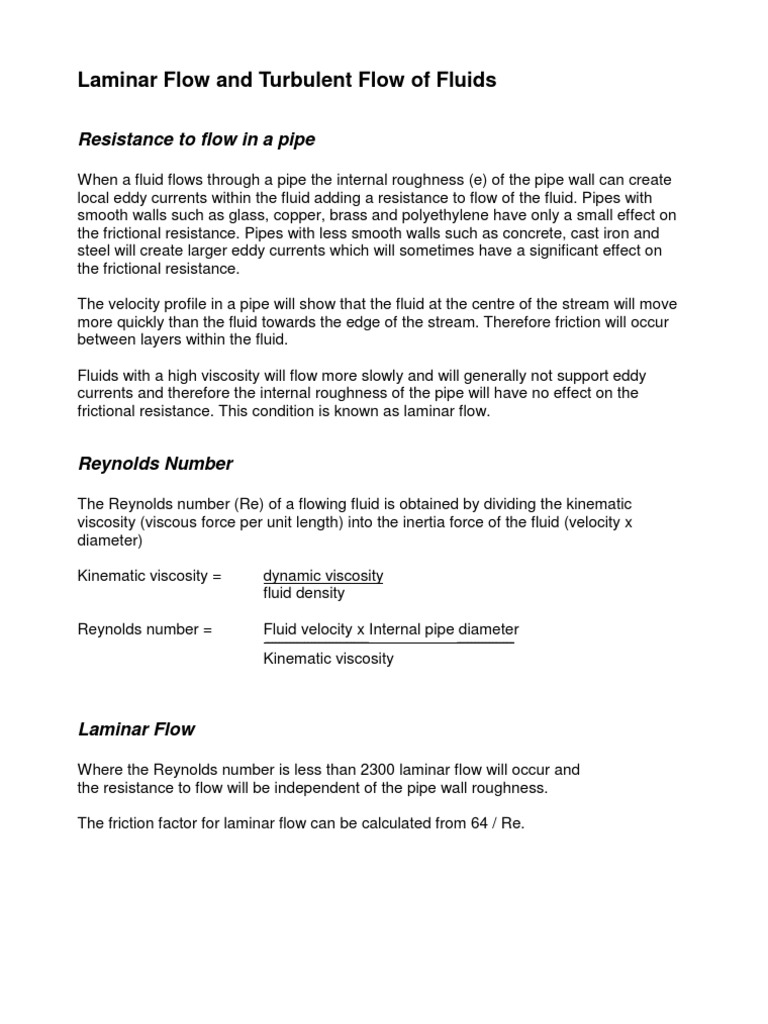 Laminar and Turbulent Flow | PDF