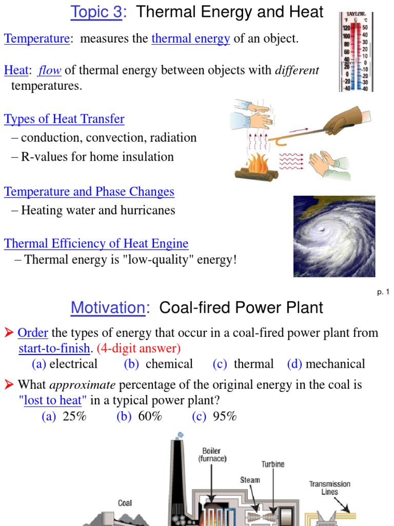 Measures The of An Object.: of Thermal Energy Between Objects With ...