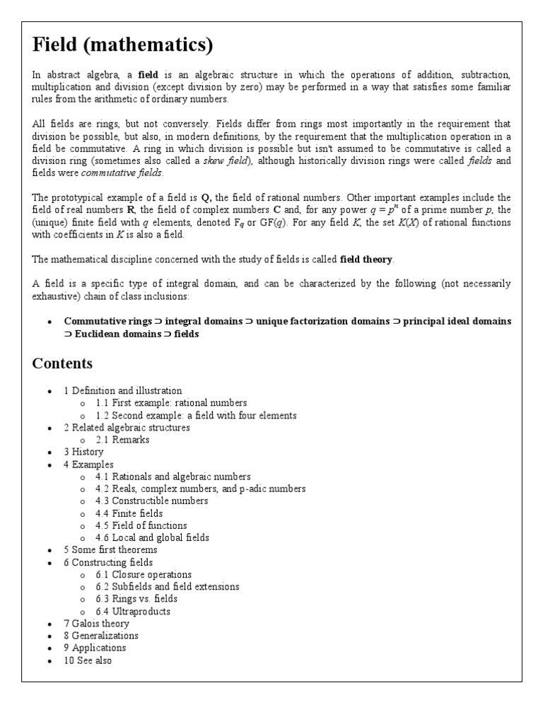 Field (Mathematics) : Commutative Rings | PDF | Field (Mathematics ...