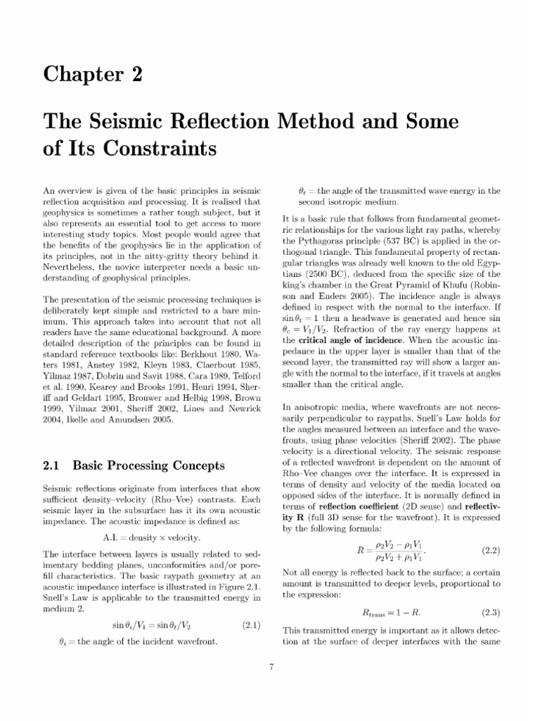Chapter 2 PDF | PDF | Reflection Seismology | Applied And ...