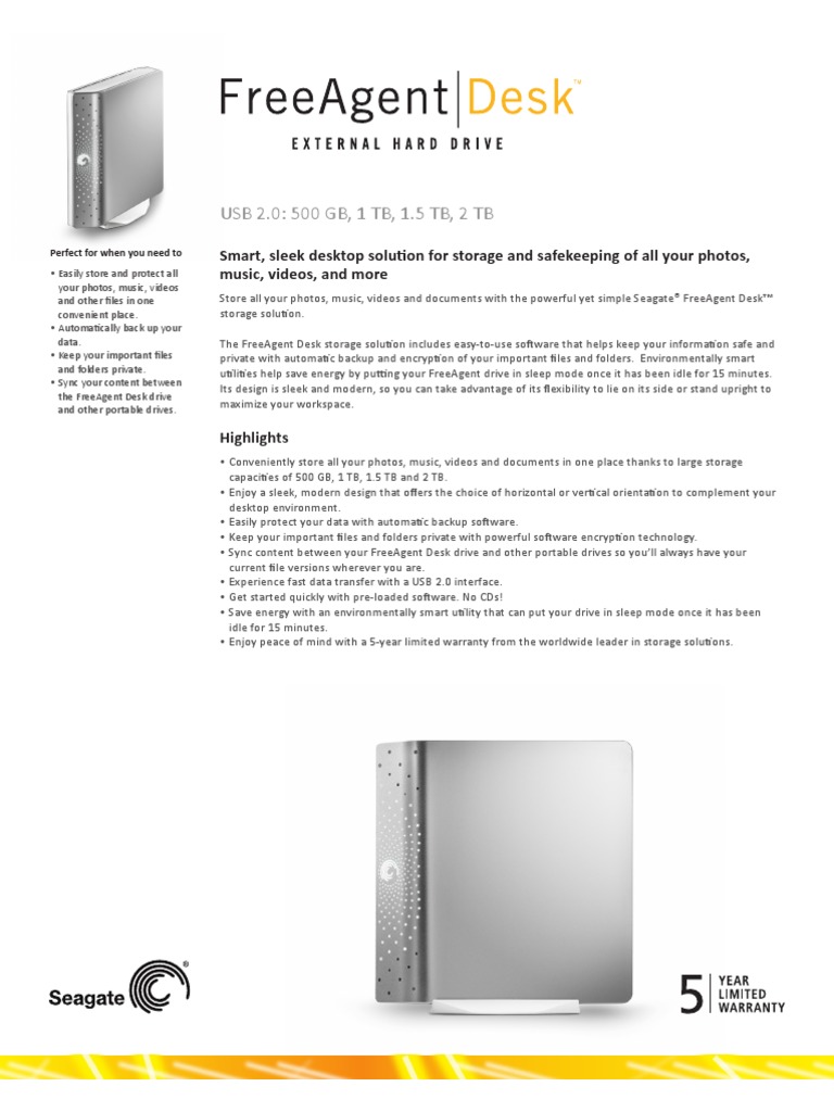 Seagate Freeagent Pdf Computer Architecture Computing