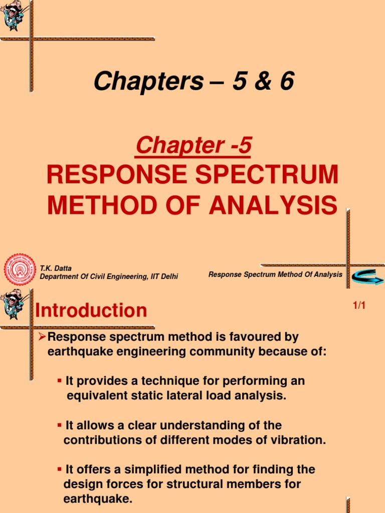 Response Spectrum Method Analysis Simplified Static Equivalent Forces ...