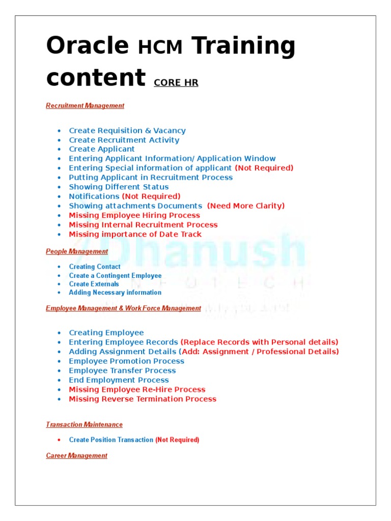 Oracle HCM Training Overview Guide | PDF | Computers