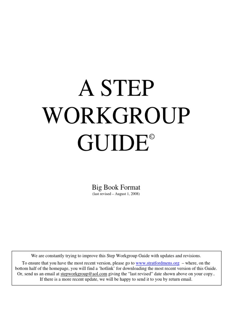 18 Week Step Work Group Guide | PDF | The Big Book (Alcoholics ...