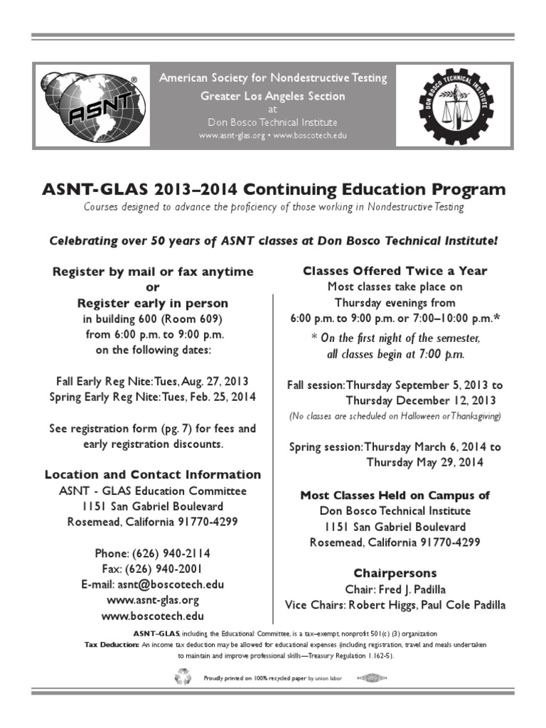 Asnt Schedule Nondestructive Testing Radiography