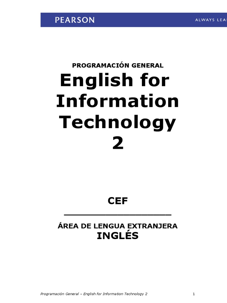 English for Information Technology Level 2 | Web Page | Learning