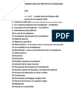 Contenido Del Informe Final Del Proyecto de Tecnologia