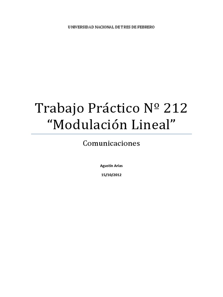 Análisis de Modulación Lineal en AM | PDF | Modulación | Modulación de ...