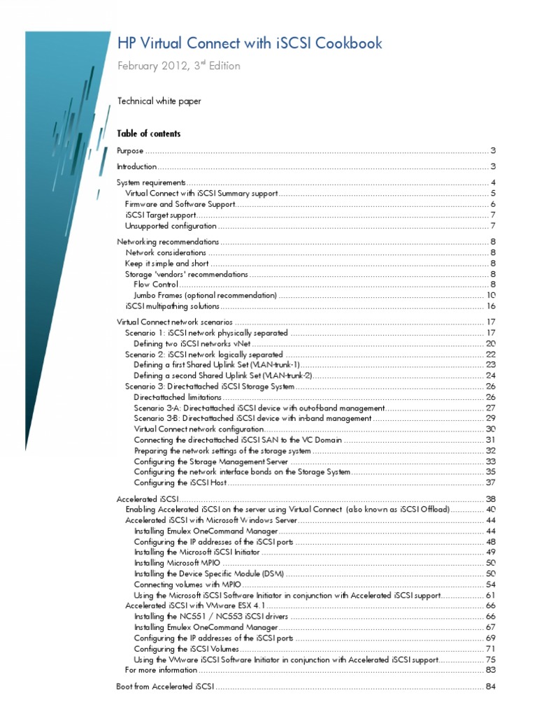 HP Virtual Connect With ISCSI Cookbook | PDF | Computer Network ...