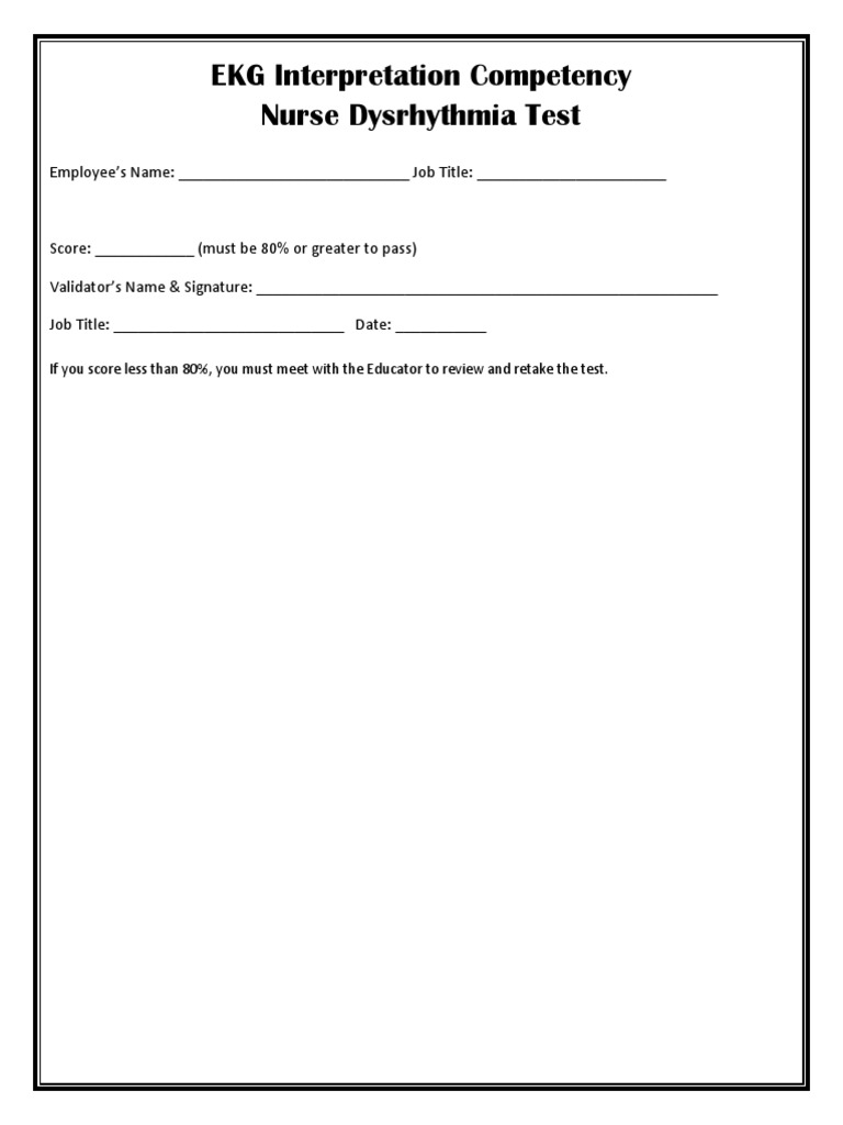 EKG Interpretation Competency Test | PDF