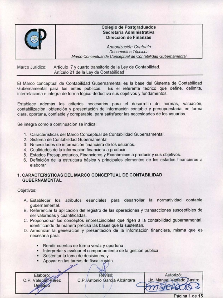 Marco Conceptual de Contabilidad Gubernamental | PDF | Devengo ...
