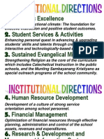 Academic Excellence 2. Student Services & Activities 3. Sustained Evangelical Mission