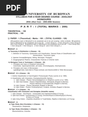 SYLLABUS.ZOOLOGY(HONOURS & GENERAL)