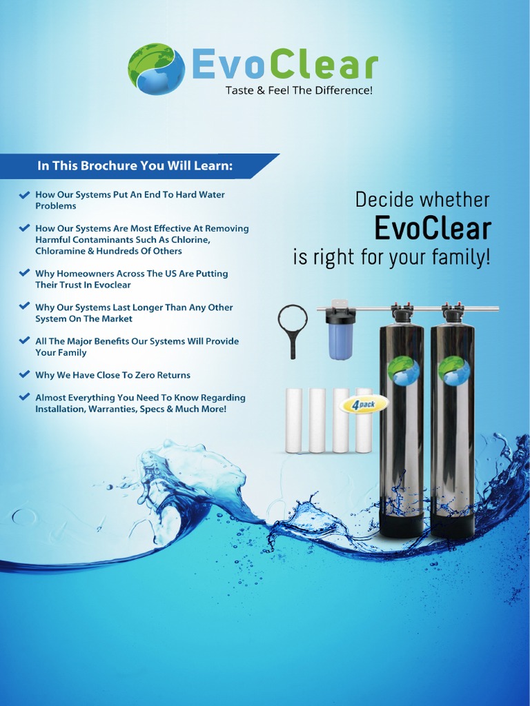 Evoclear Water Filter Brochure PDF Water Filtration