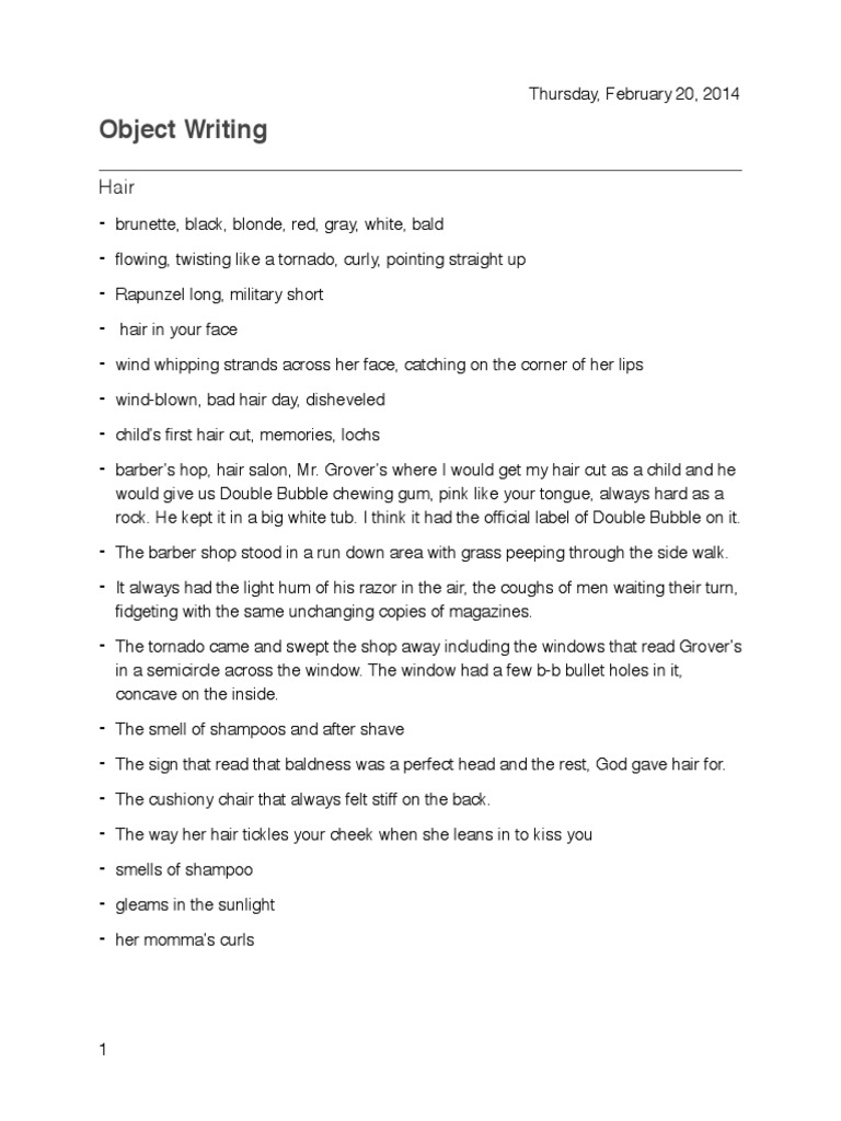 Example of an object essay picture