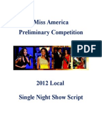 Miss South Carolina LP2012 Single Night Script