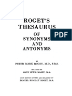 Roget'S Thesaurus: Synonyms AND Antonyms