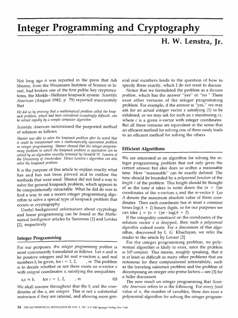 Linear Algebra And Cryptography